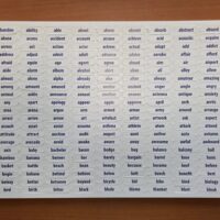 Shuffle Seed A5 sheet A5 carton sheet with alphabetized BIP39 words as punch-out chips