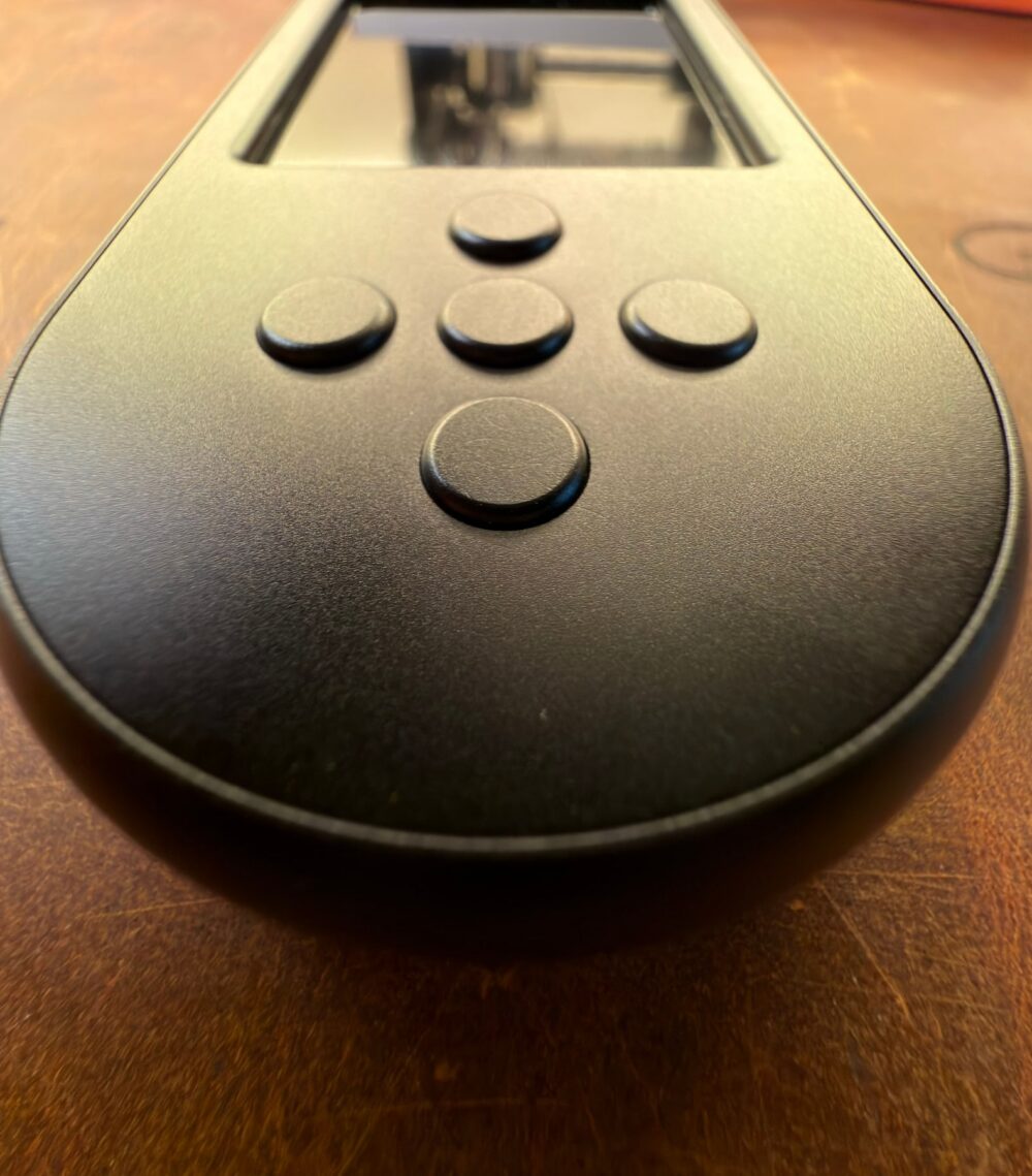 Close up of the DPAD buttons on the black SeedSigner+ Premium