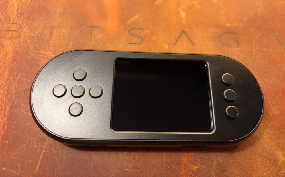 SeedSigner+ Premium in a black CNC milled aluminium case, seen from above