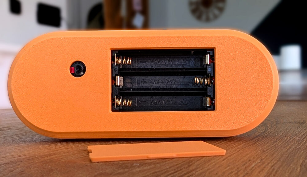 Rear battery compartment open